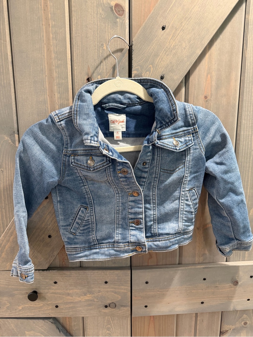 Cat & Jack Light Wash Denim Jacket in Blue